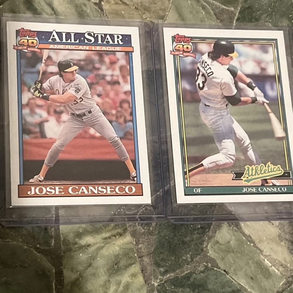 🔥2 JOSE CANSECO 1991 Topps 40 Years of Baseball Cards Oakland Athletics … - Picture 4 of 5